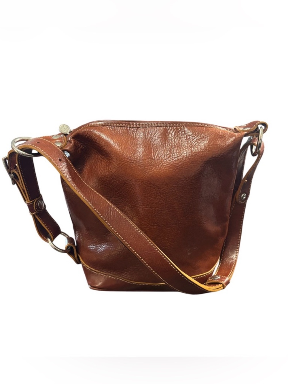 Genuine Italian Leather Slouchy Hobo Bag Brown Boho Minimalist